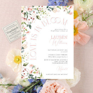 Love Is In Bloom Pink Flowers Vrijgezellenfeest Kaart