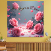 Love is in Bloom Pink Roses Romantic Valentine's Canvas Afdruk (Insitu (Woonkamer))