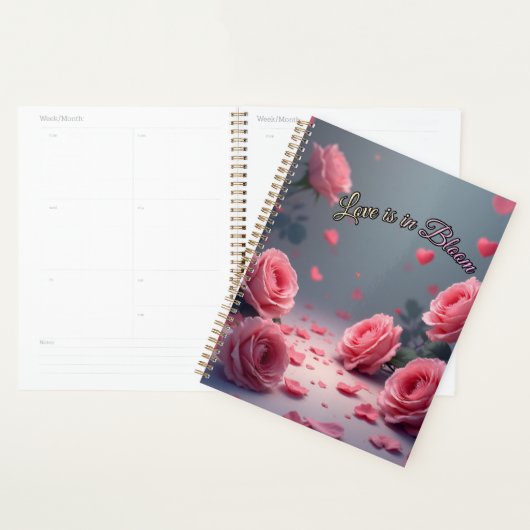Love is in Bloom Pink Roses Romantic Valentine's  Planner (Display)