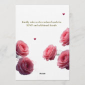 Love is in Bloom Pink Roses Romantic Wedding Kaart (Achterkant)