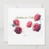 Love is in Bloom Pink Roses Save the Date Wedding (Achterkant)