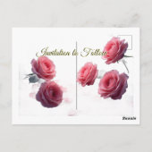 Love is in Bloom Pink Roses Save the Date Wedding Briefkaart (Achterkant)