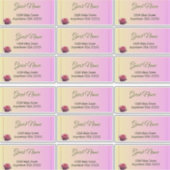Love is in Bloom Pink Roses Wedding Guest Address Sticker (Voorkant)
