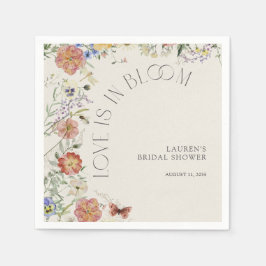 Love Is In Bloom Pressed Wildflower Bridal Shower Servet