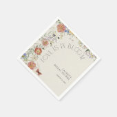 Love Is In Bloom Pressed Wildflower Bridal Shower Servet (Hoek)