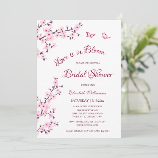 Love Is In Bloom | QR Code Register Bruiloft Feest Kaart (Staand voorkant)