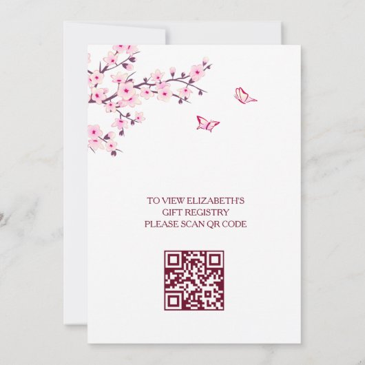 Love Is In Bloom | QR Code Register Bruiloft Feest Kaart (Achterkant)