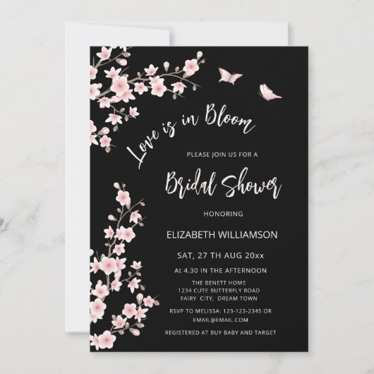 Love Is In Bloom | QR Code Registry Bridal Shower Kaart (Voorkant)