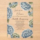 Love Is in Bloom Rustic Spring Hydrangea Acryl Uitnodigingen (Voorkant)