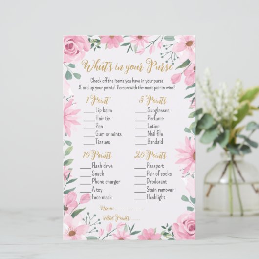 Love is in Bloom Shower What’s in Your Purse Game (Staand voorkant)