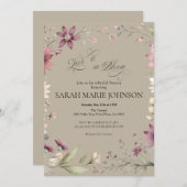 Love is in Bloom Spring Floral Bridal Shower Kaart (Voorkant / Achterkant)