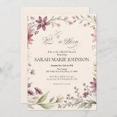 Love is in Bloom Spring Floral Bridal Shower Kaart (Voorkant / Achterkant)