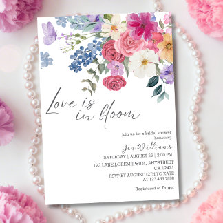 Love is in bloom spring floral bridal shower kaart