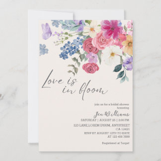 Love is in bloom spring floral bridal shower kaart