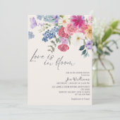 Love is in bloom spring floral bridal shower kaart (Staand voorkant)