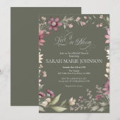 Love is in Bloom Spring Floral Bridal Shower Kaart (Voorkant / Achterkant)