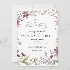 Love is in Bloom Spring Floral Bridal Shower Kaart