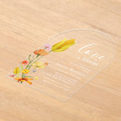 Love is in Bloom Spring Wildflower Bridal Shower Acryl Uitnodigingen (Laagn)