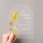 Love is in Bloom Spring Wildflower Bridal Shower Acryl Uitnodigingen (Insitu (Draagbaar))