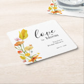Love is in Bloom Spring Wildflower Bridal Shower Kartonnen Onderzetters (Schuin)