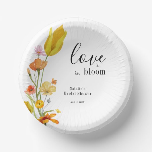Love is in Bloom Spring Wildflower Bridal Shower Papieren Kommen (Voorkant)