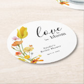 Love is in Bloom Spring Wildflower Bridal Shower Ronde Kartonnen Onderzetter (Gebogen)