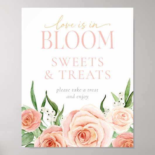 Love Is In Bloom Sweets & Treats Table Sign  Poster (Voorkant)