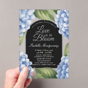 Love Is in Bloom Unieke Hydrangea Bruiloft Feest Acryl Uitnodigingen