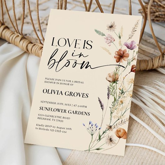 Love Is In Bloom Vrijgezellenfeest Beige Rustic Kaart
