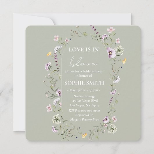 Love Is In Bloom Vrijgezellenfeest Sage Green Kaart (Voorkant)