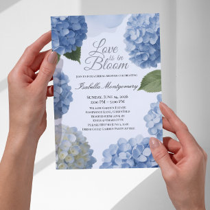 Love Is in Bloom Vrouwelijke Blauwe Hortensia Kaart