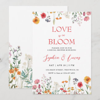 Love is in Bloom Wildflower Bridal Shower Kaart