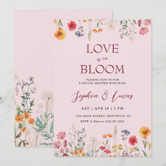 Love is in Bloom Wildflower Bridal Shower Kaart