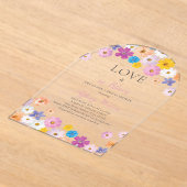 Love is in Bloom Wildflower Garden Bridal Shower Acryl Uitnodigingen (Laagn)