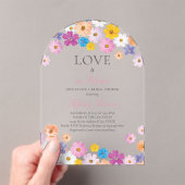 Love is in Bloom Wildflower Garden Bridal Shower Acryl Uitnodigingen (Insitu (Draagbaar))