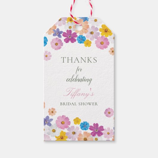 Love is in Bloom Wildflower Garden Bridal Shower Cadeaulabel (Voorkant)