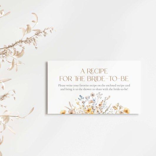 Love Is In Bloom Wildflower Recept voor de bruid Informatiekaartje