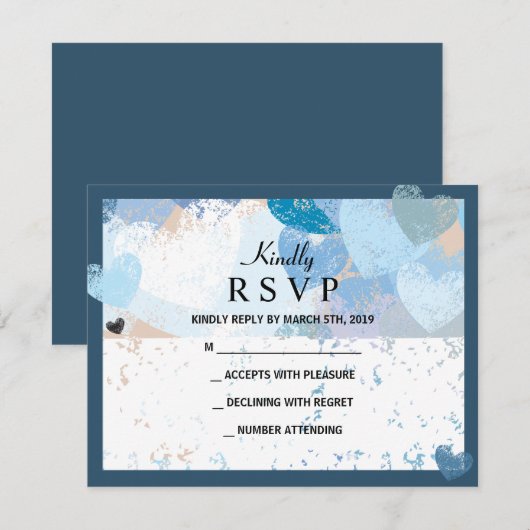 LOVE IS IN DE LUCHT-Joodse bruiloft RSVP Kaartje (Voorkant / Achterkant)