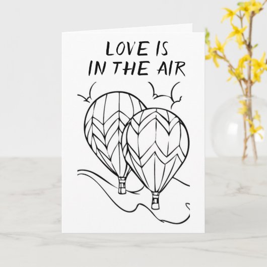 **LOVE* IS IN DE LUCHT **OP ONZE JUBILEUM** KAART (Gele Bloem)