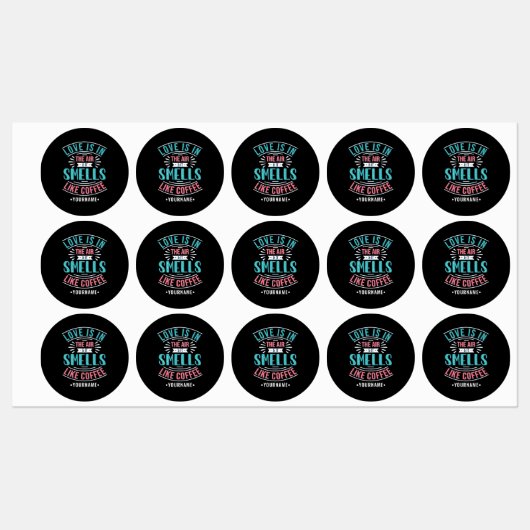 Love is in the Air and It Smells Like Coffee Labels (Vel)