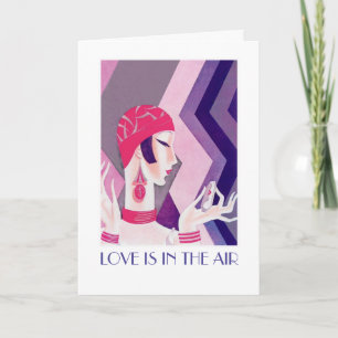 Love Is In The Air. Art Deco Valentijnsdag Kaart