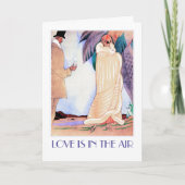Love Is In The Air. Art Deco Valentijnsdag Kaart (Voorkant)