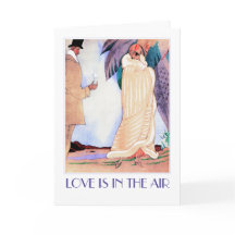 Love Is In The Air. Art Deco Valentijnsdag Kaart