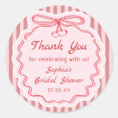 Love is in the Air Bow Bridal Shower Sticker (Voorkant)