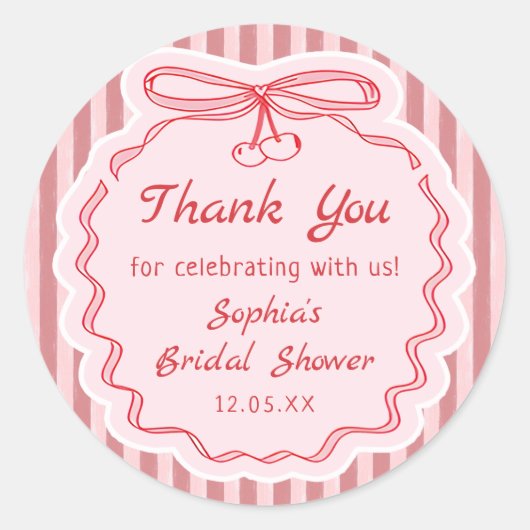 Love is in the Air Bow Bridal Shower Sticker (Voorkant)