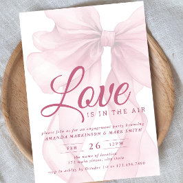 Love Is In The Air Bow Mauve Engagement Party Kaart