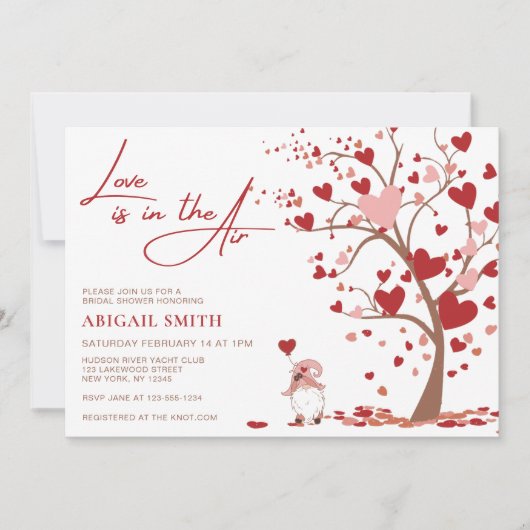 LOVE IS IN THE AIR BRIDAL SHOWER Invitation Kaart (Voorkant)