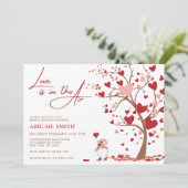 LOVE IS IN THE AIR BRIDAL SHOWER Invitation Kaart (Staand voorkant)