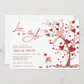 LOVE IS IN THE AIR BRIDAL SHOWER Invitation Kaart (Voorkant / Achterkant)