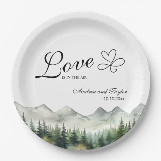 Love is in the Air Elegant Wedding Papieren Bordje (Voorkant)